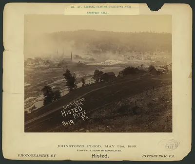General view of Johnstown from Prospect Hill, Johnstown Flood, May 31st, 1889