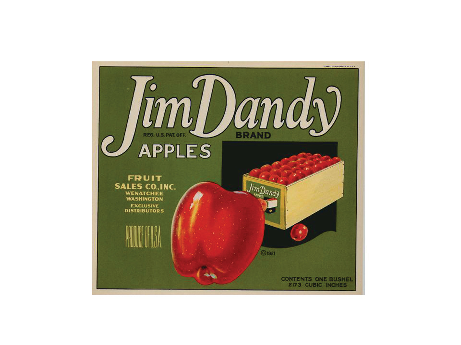 Jim Dandy Apples crate label — historic image