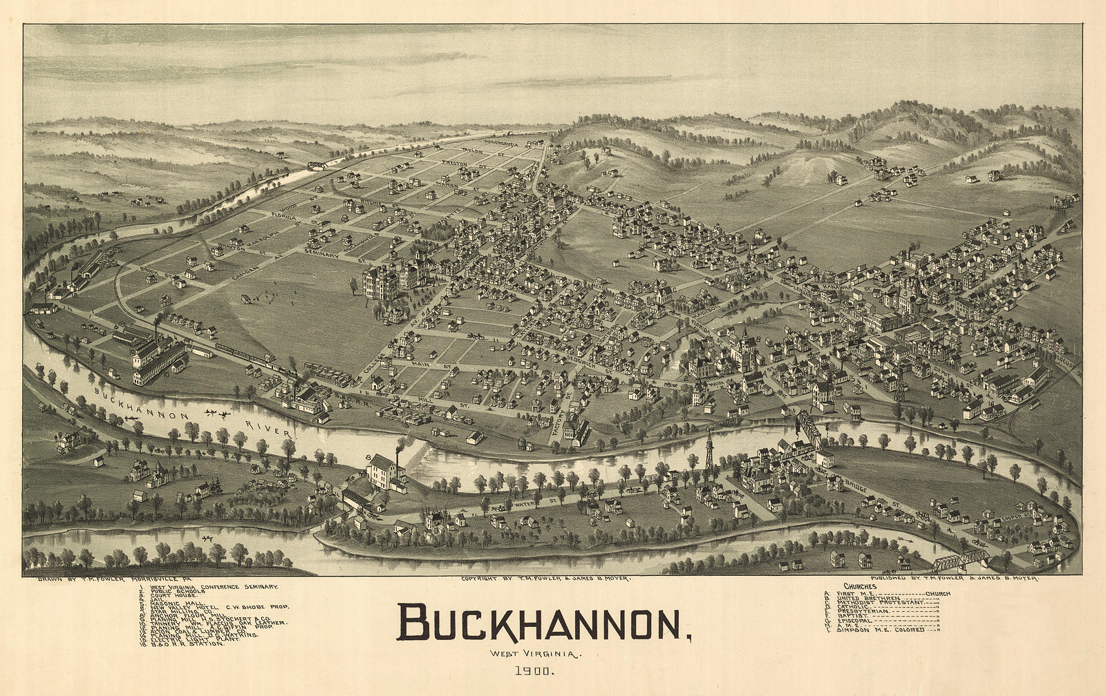 Buckhannon, West Virginia, 1900, 1900 — antique map