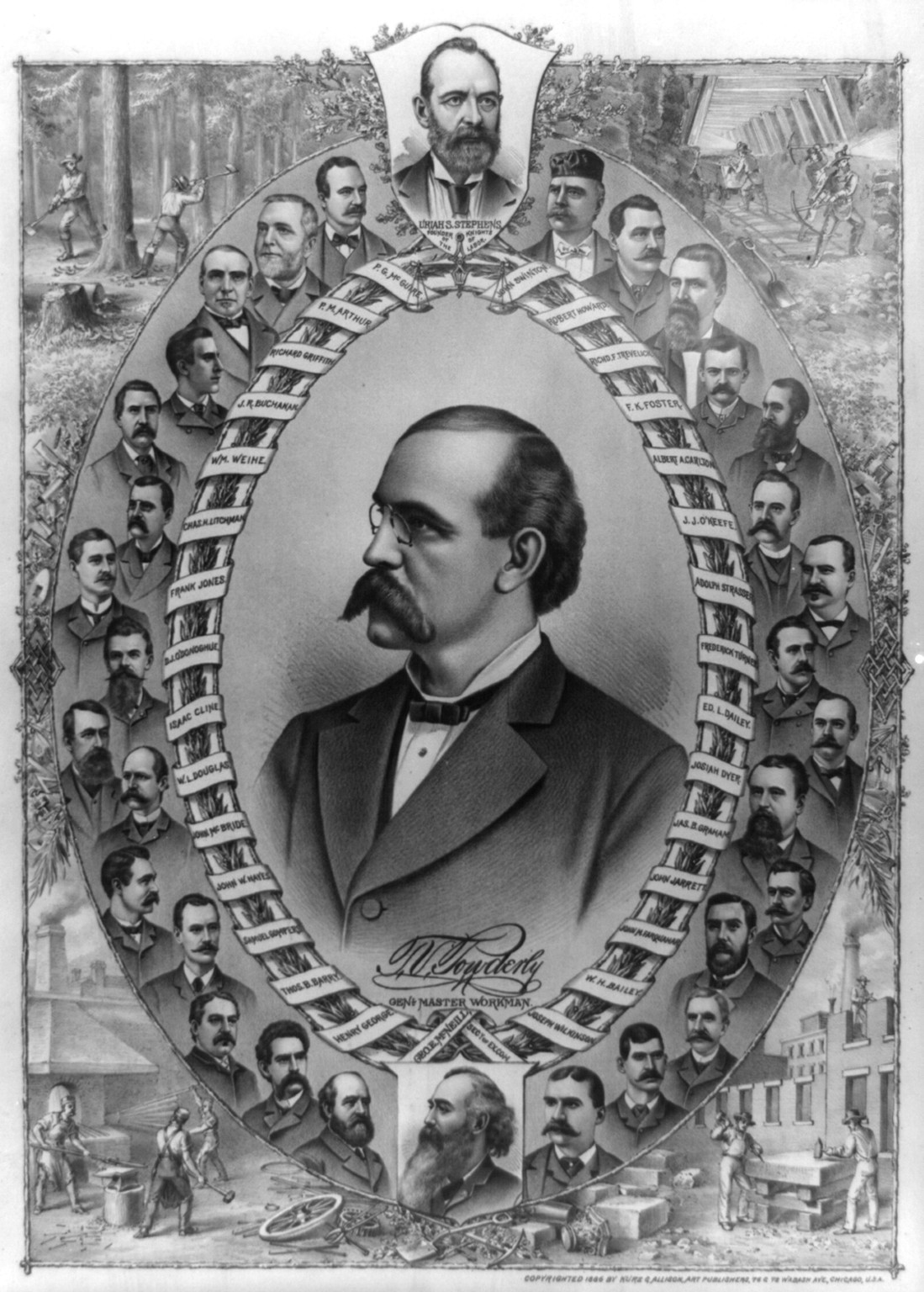 Leaders of the Knights of Labor, c1886 Nov. 27. — historic print