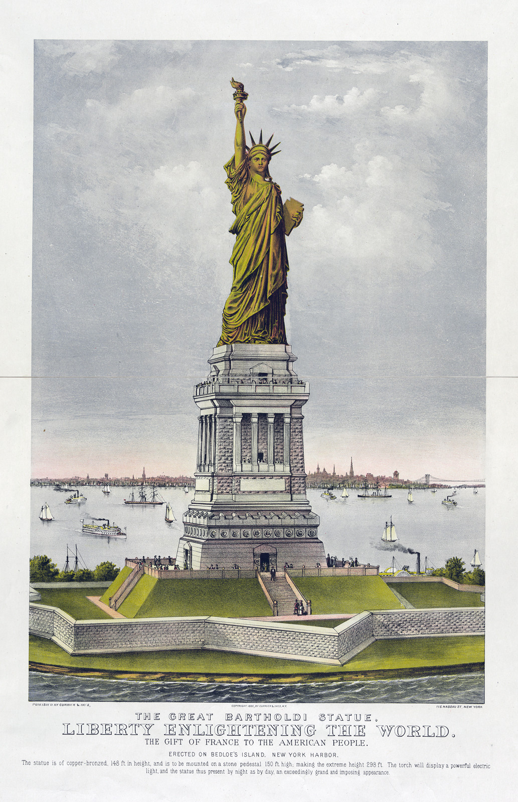 The Great Bartholdi Statue: Liberty Enlightening the World — historic image