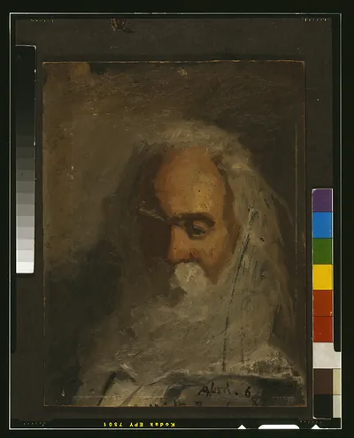 [Walt Whitman, head-and-shoulders portrait, facing slightly left] / Percy Ives.