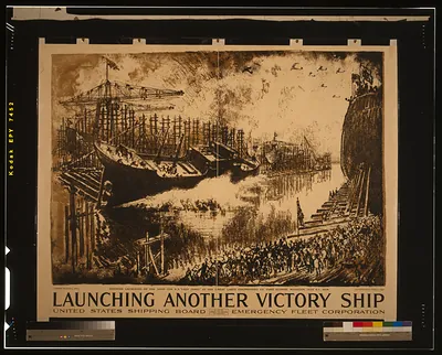 Launching another victory ship United States Shipping Board Emergency Fleet Corporation / Ioseph Pennell del. Ketterlinus Phila. imp.
