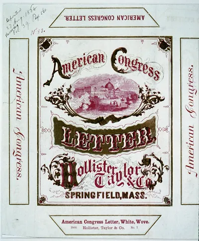 American Congress letter - Hollister, Taylor & Co., Springfield, Mass.