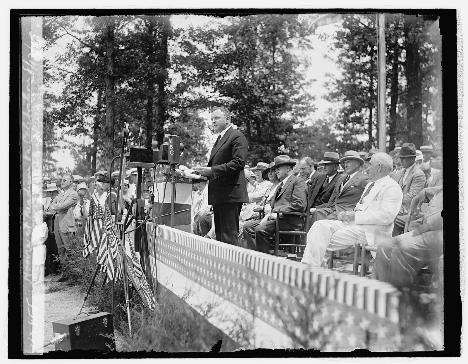 Hoover at Madison, Va., celebration; Gov. Byrd of Va. speaking, 8/17/29, [19]29 August 17. — historic photograph