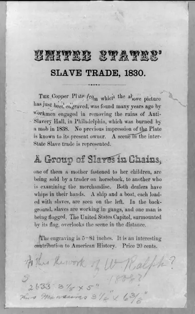United States' slave trade, 1830
