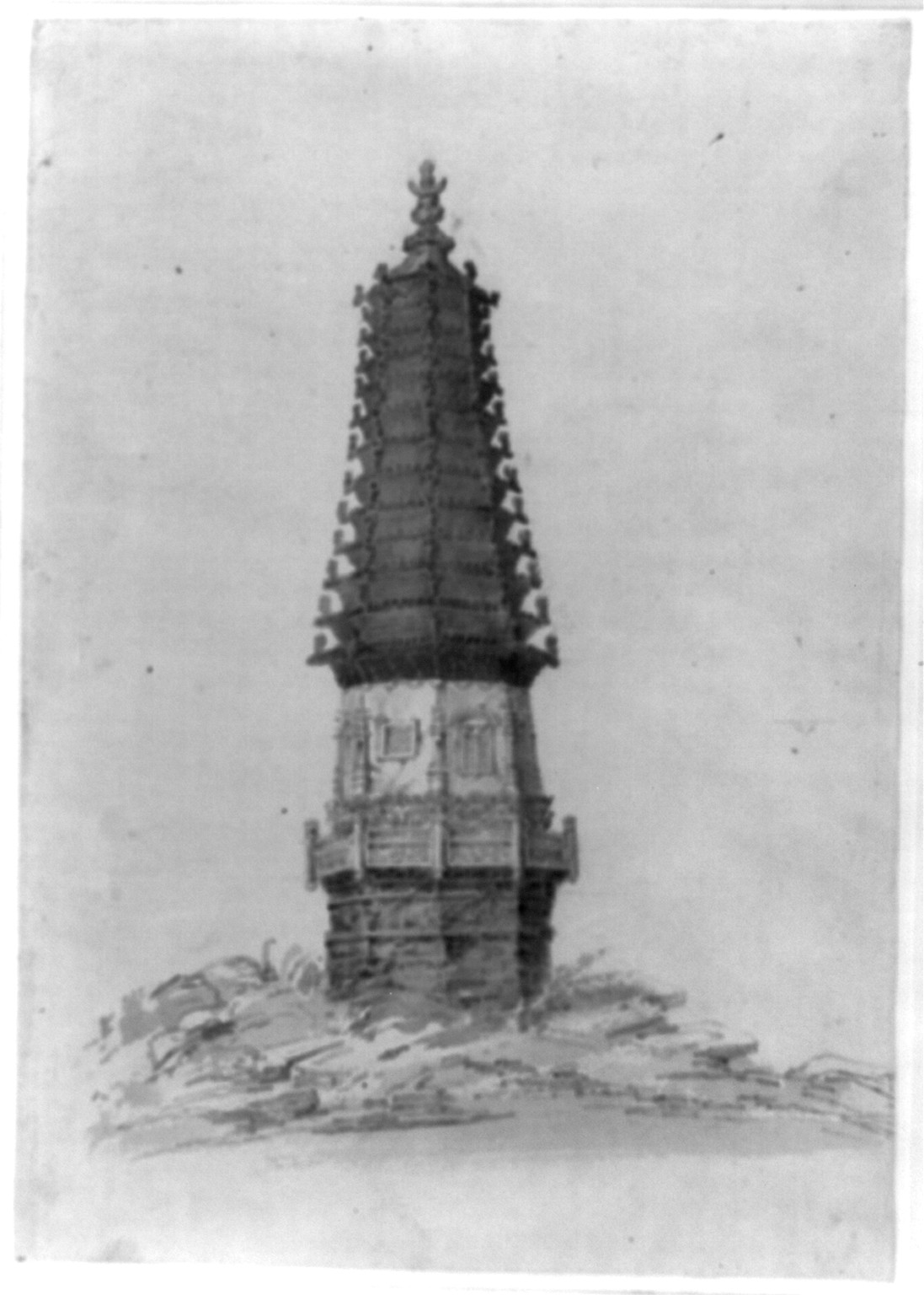 Lamaist Pagoda, [between 1860 and 1910?] — historic drawing