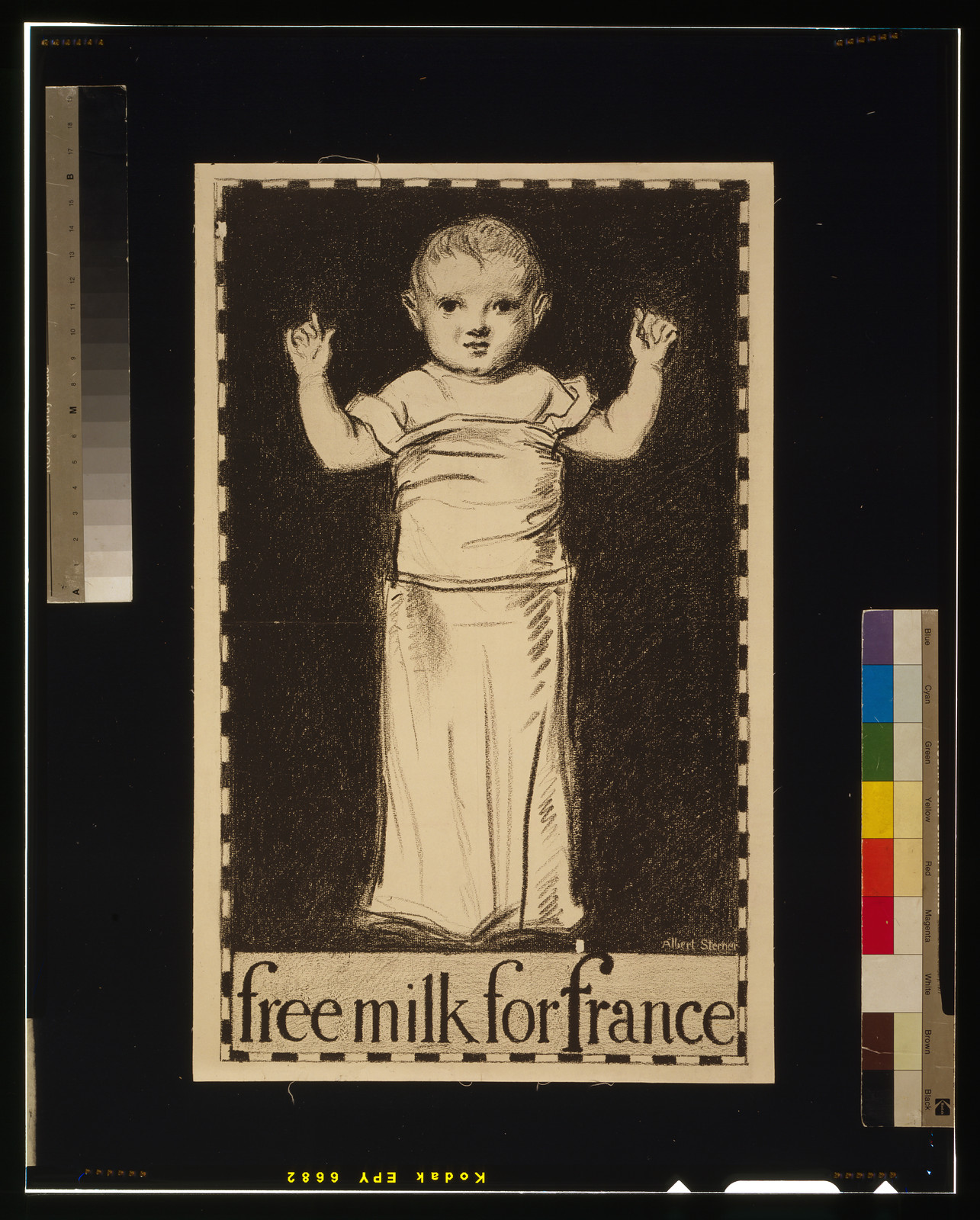 Free milk for France / Albert Sterner., 1917 — vintage poster