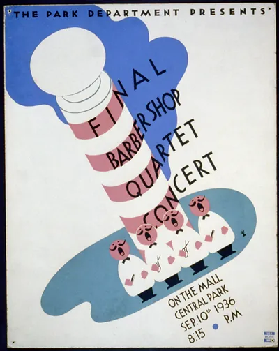 The Park Department presents final barbershop quartet concert on the mall Central Par