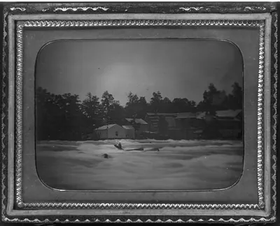 [Joseph Avery stranded on rocks in the Niagara River]