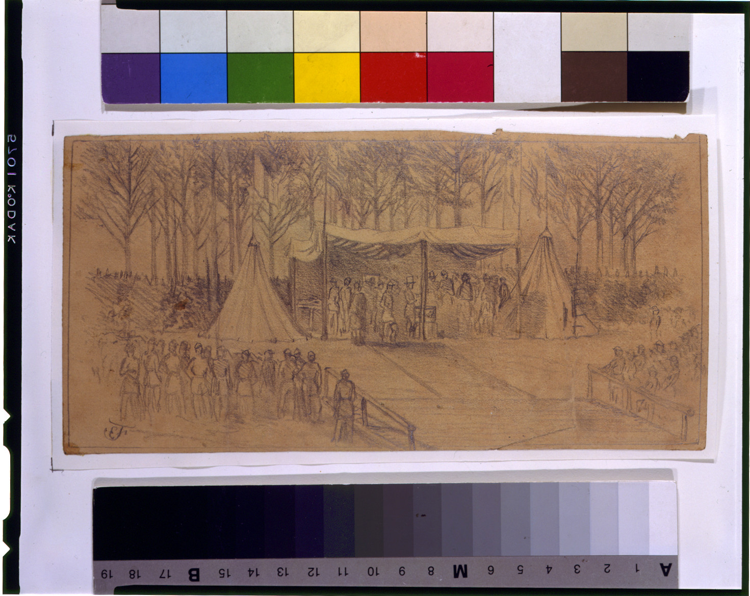 St. Patrick's Day in the army--Gen. Meagher distributing the prizes / EF., [1863] Mar. 17. — historic drawing
