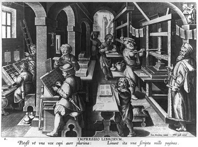 [16th Century book printing shop]
