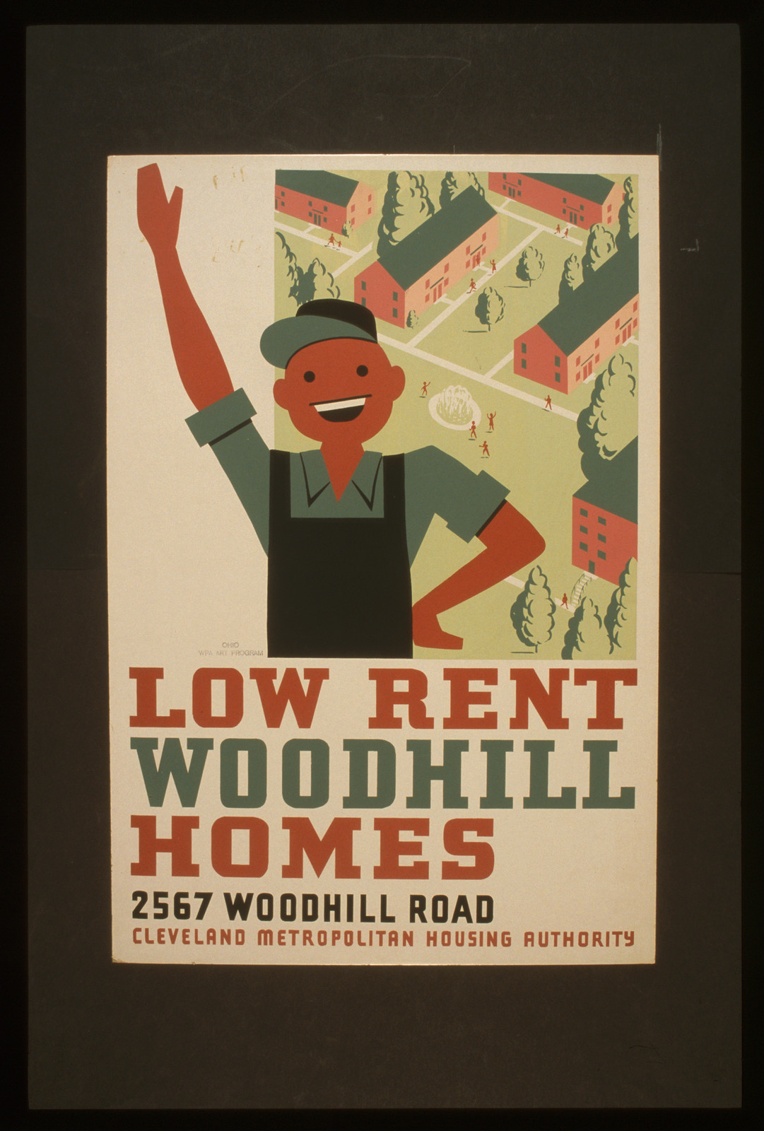 Low rent - Woodhill Homes 2567 Woodhill Road, 1936 — vintage poster