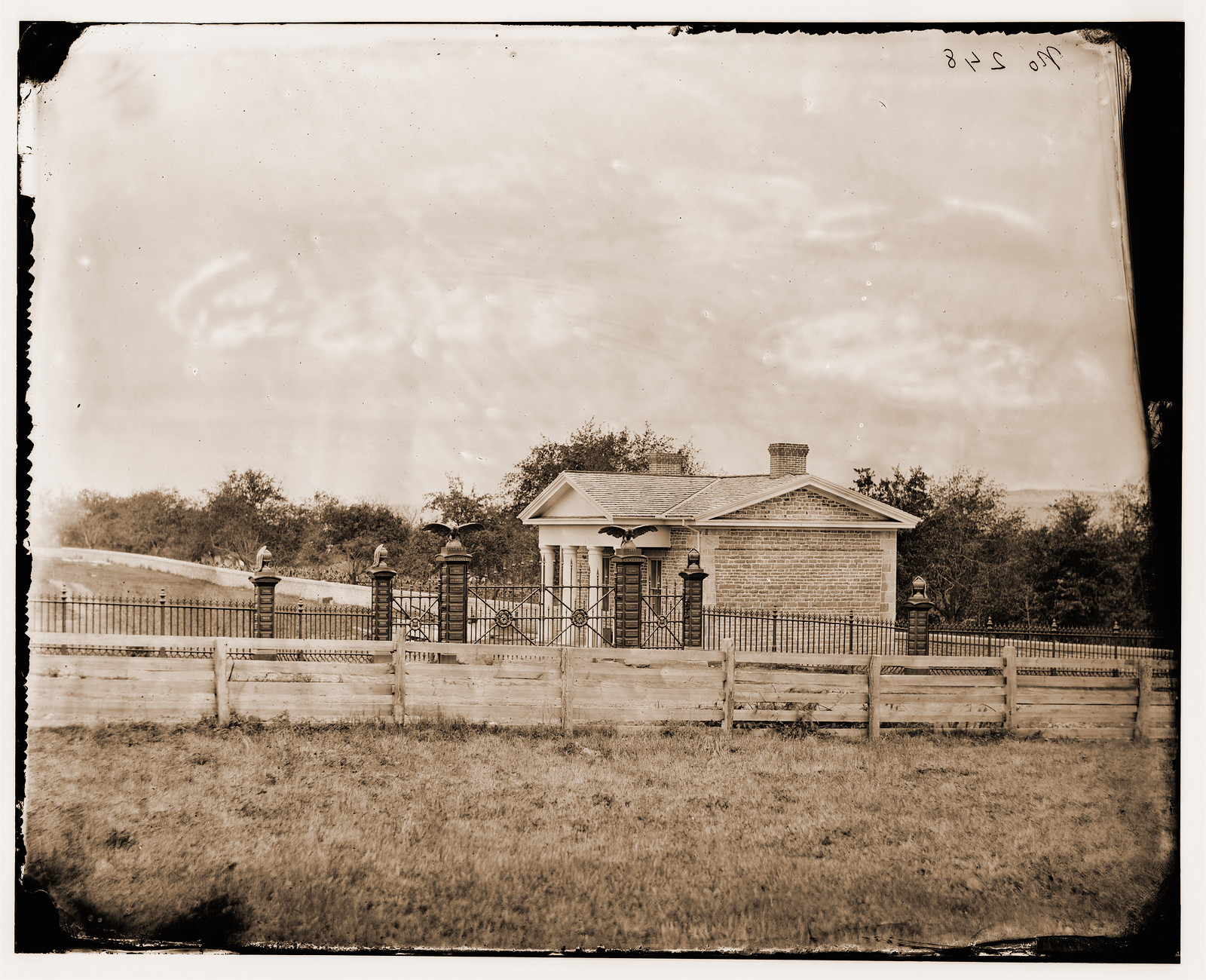 Gettysburg Pennsylvania. Entrance to National Cemetery, 1865 — historic photograph