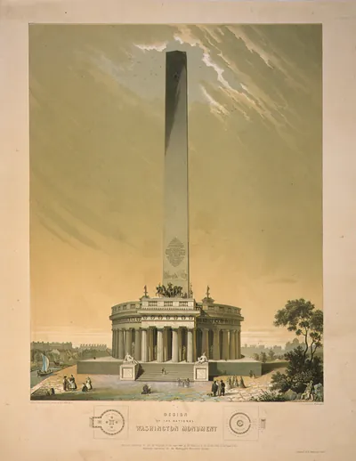 Design Of The Washington National Monument To Be Erected In The City Of Washington