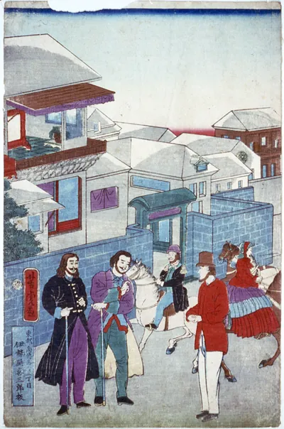 [Yokohama ijin yashiki]TITLE TRANSLATION:[Foreign settlement house in Yokohama].
