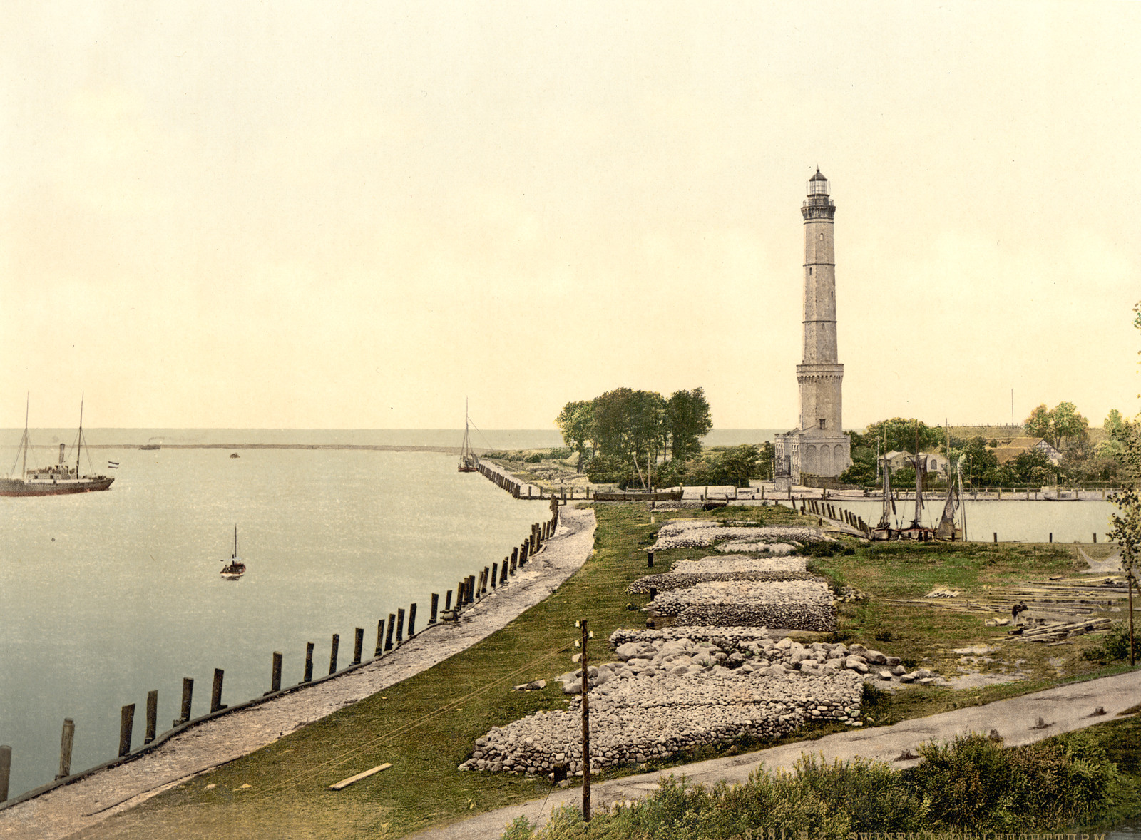 Lighthouse Swinemunde Pommeraina Germany (i.e. Świnoujście Poland), [between ca. 1890 and ca. 1900]. — historic print