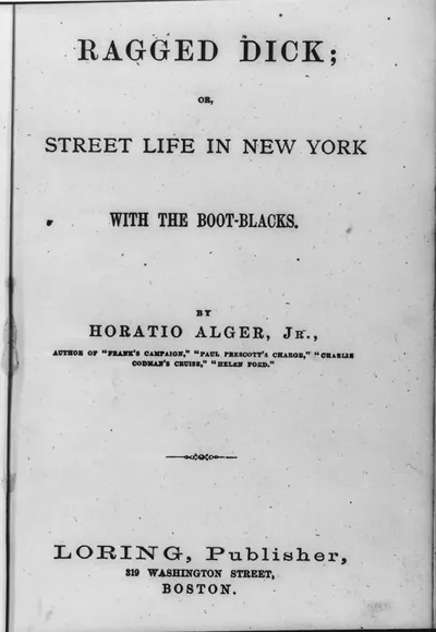 [Ragged Dick by Horatio Alger, Jr. (Boston, Loring, 1868): 2nd title page, no illus.]