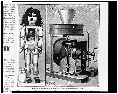 Edison's phonographic doll--the built-in phonograph [1894] / Poyet.