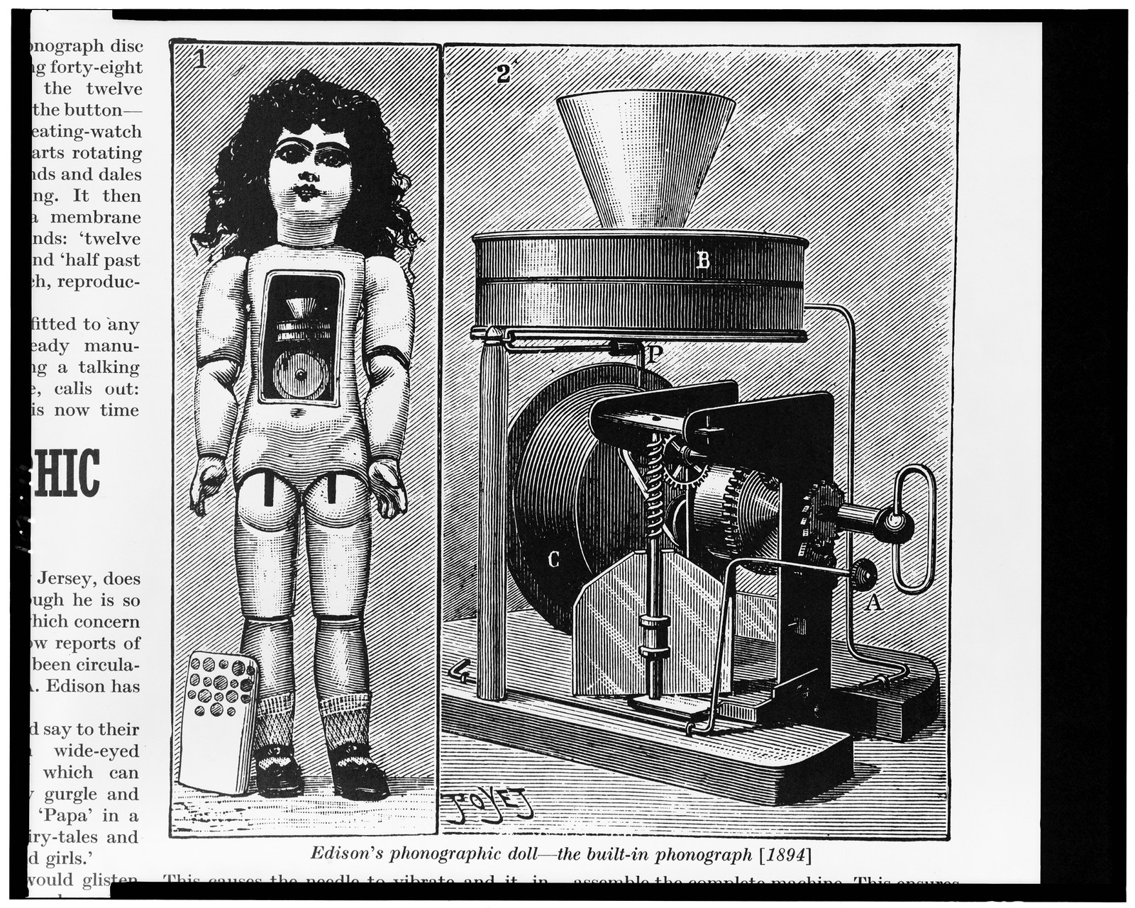 Edison's phonographic doll--the built-in phonograph [1894] / Poyet., London : John Murray, [1972] — historic print