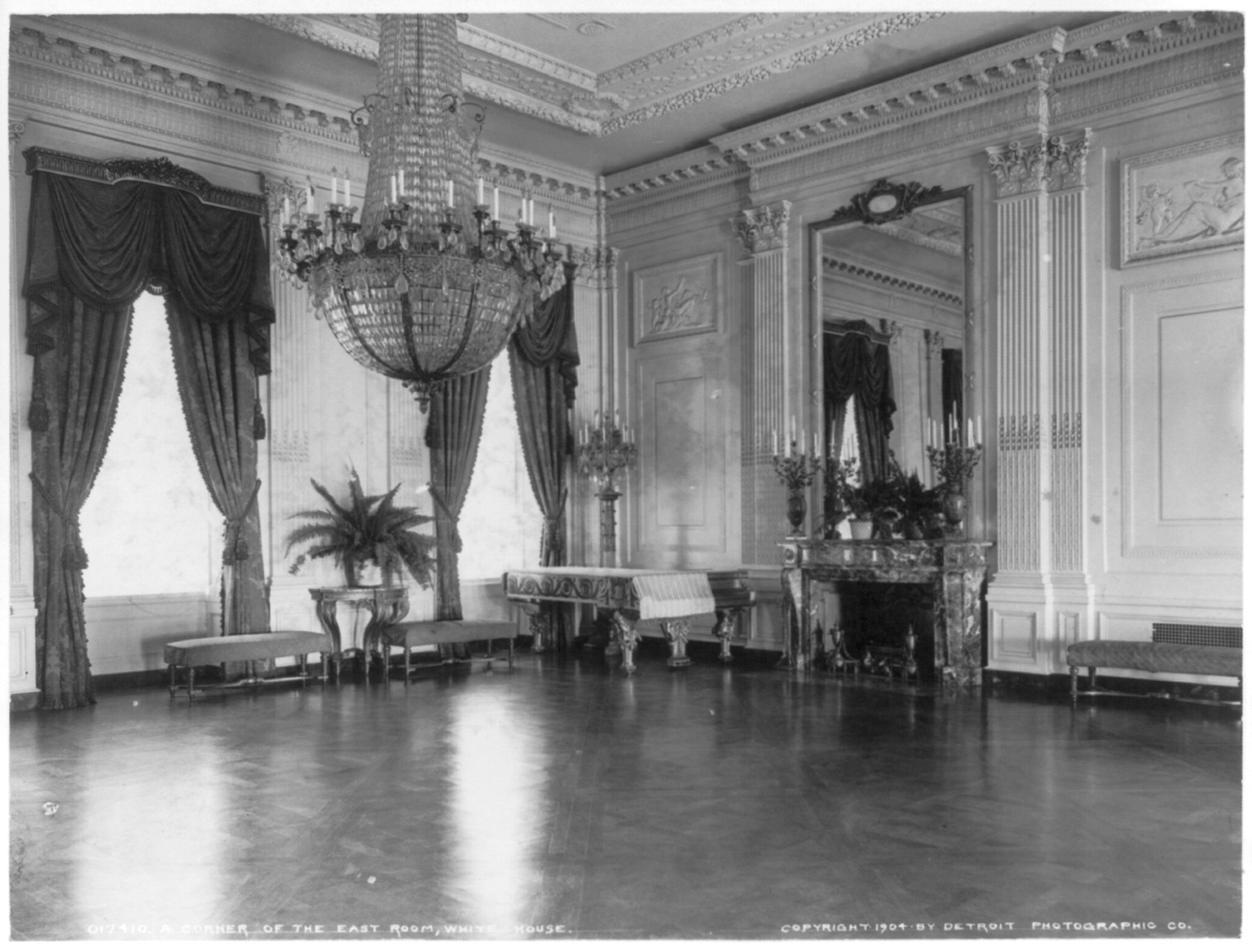 A corner of the East Room, White House, c1904. — historic photograph