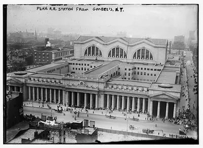 Penn. R.R. Station from Gimbel's, N.Y.