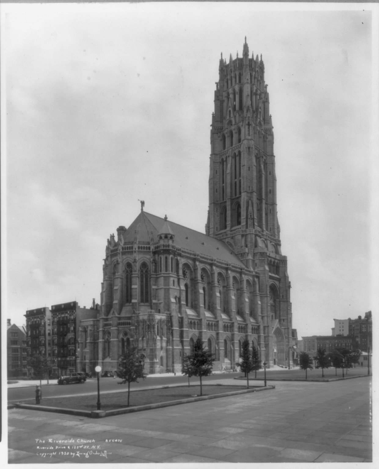 The Riverside church. RIverside Drive and 122nd St. New York — historic photograph