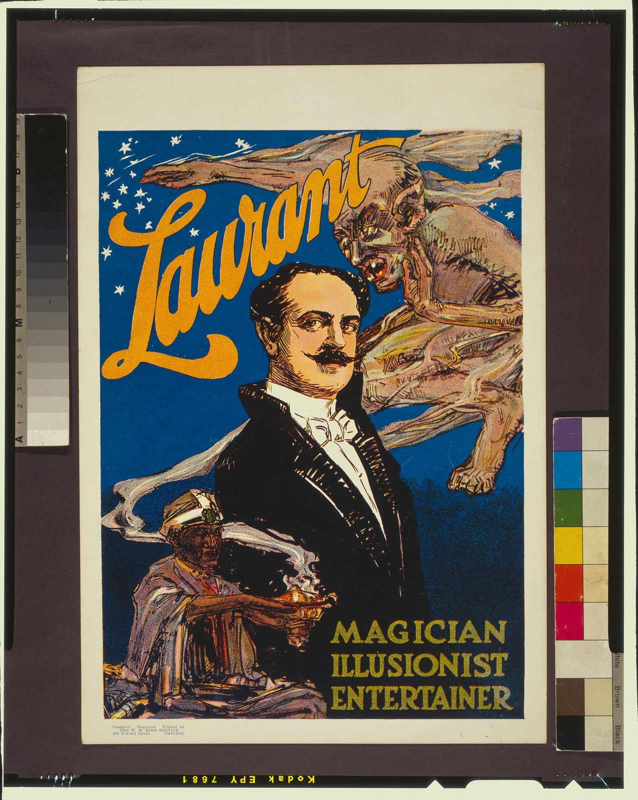 Laurant magician, illusionist, entertainer., Chicago : W.M. King Service, [ca. 1913] — vintage poster