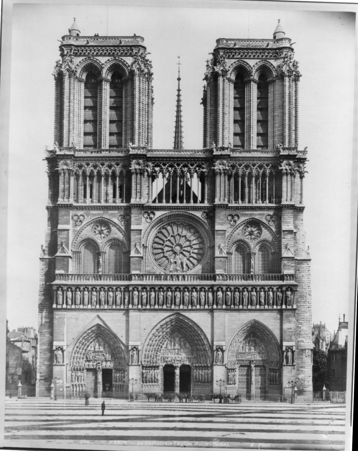 [Cathedral of Notre Dame, Paris - Facade], [no date recorded on caption card] — historic photograph