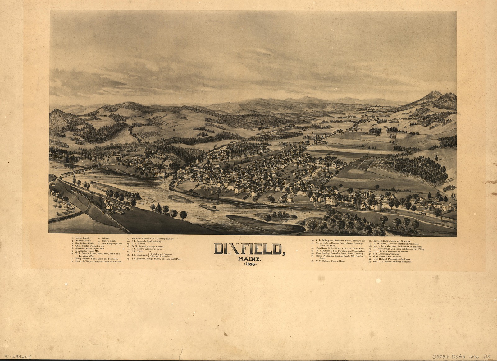 Dixfield, Maine, 1896, 1896 — antique map