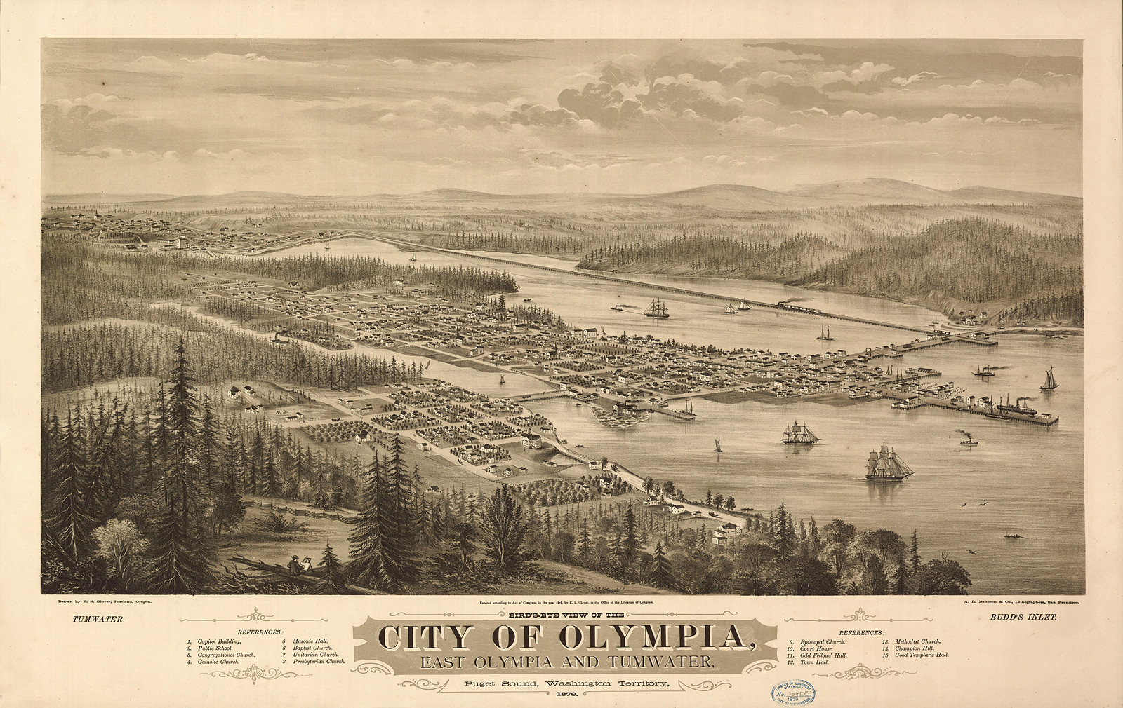 Olympia, Washington, 1879, 1879 — antique map