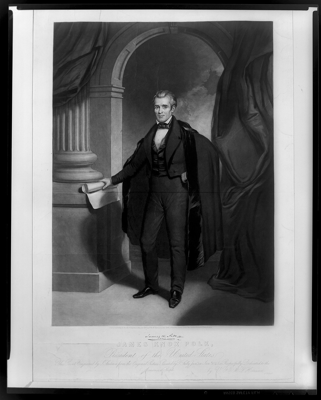 James Knox Polk, President of the United States / engraved by J. Sartain from the original picture painted by T. Sully, Junr., c1845. — historic print