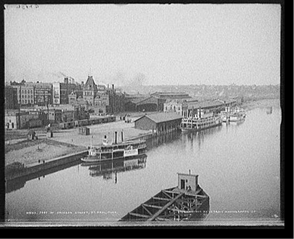 Foot of Jackson Street, St. Paul, Minn., c1905. — historic photograph