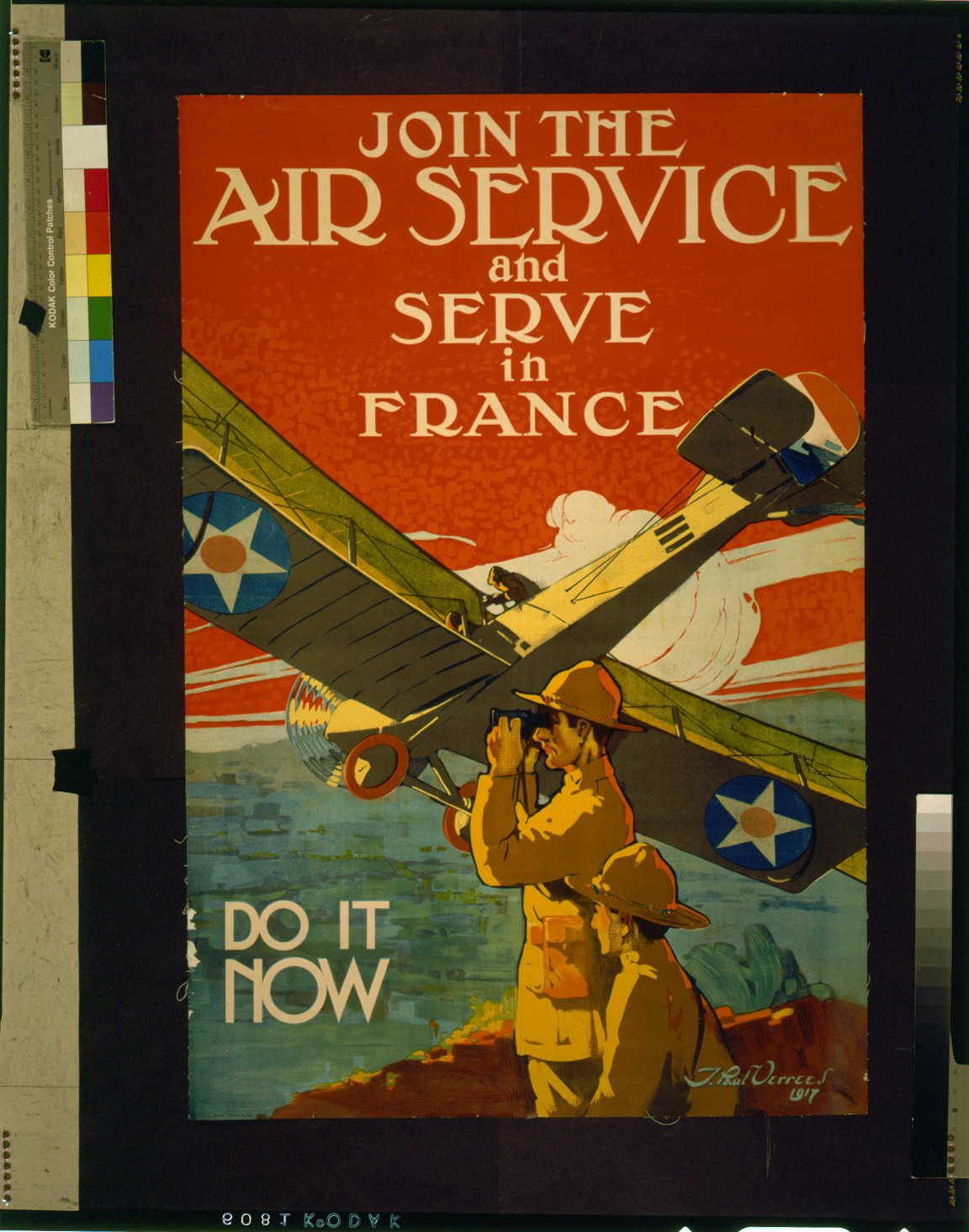 Join the air service and serve in France--Do it now / J. Paul Verrees., 1917 — vintage poster