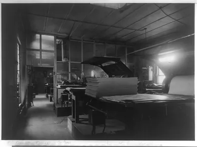 [The Albertype Co. Postcard Factory at 250 Adams Street, Brooklyn, N.Y. - press room]