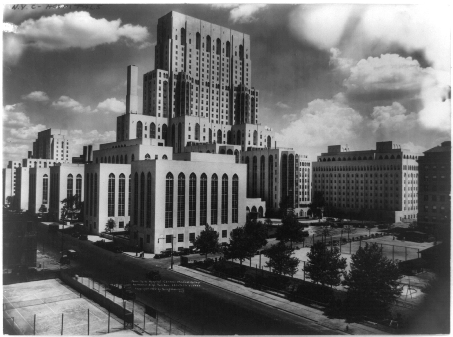 New York Hospital - Cornell Medical College, Association Bldgs., York Ave., c1932. — historic photograph