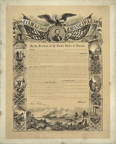 Proclamation of Emancipation, 1861-1863 decorative printed broadside
