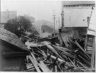 The Johnstown flood - Main Street, looking east
