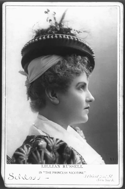 [Lillian Russell, 1861-1922, bust portrait, right profile, in The Princess Nicotine"]"