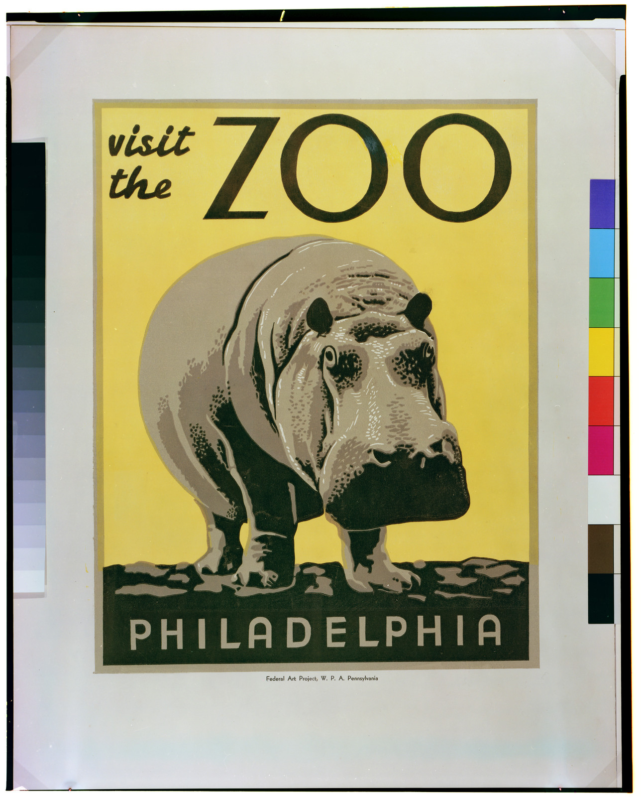 Visit the zoo - Philadelphia, 1936 — vintage poster