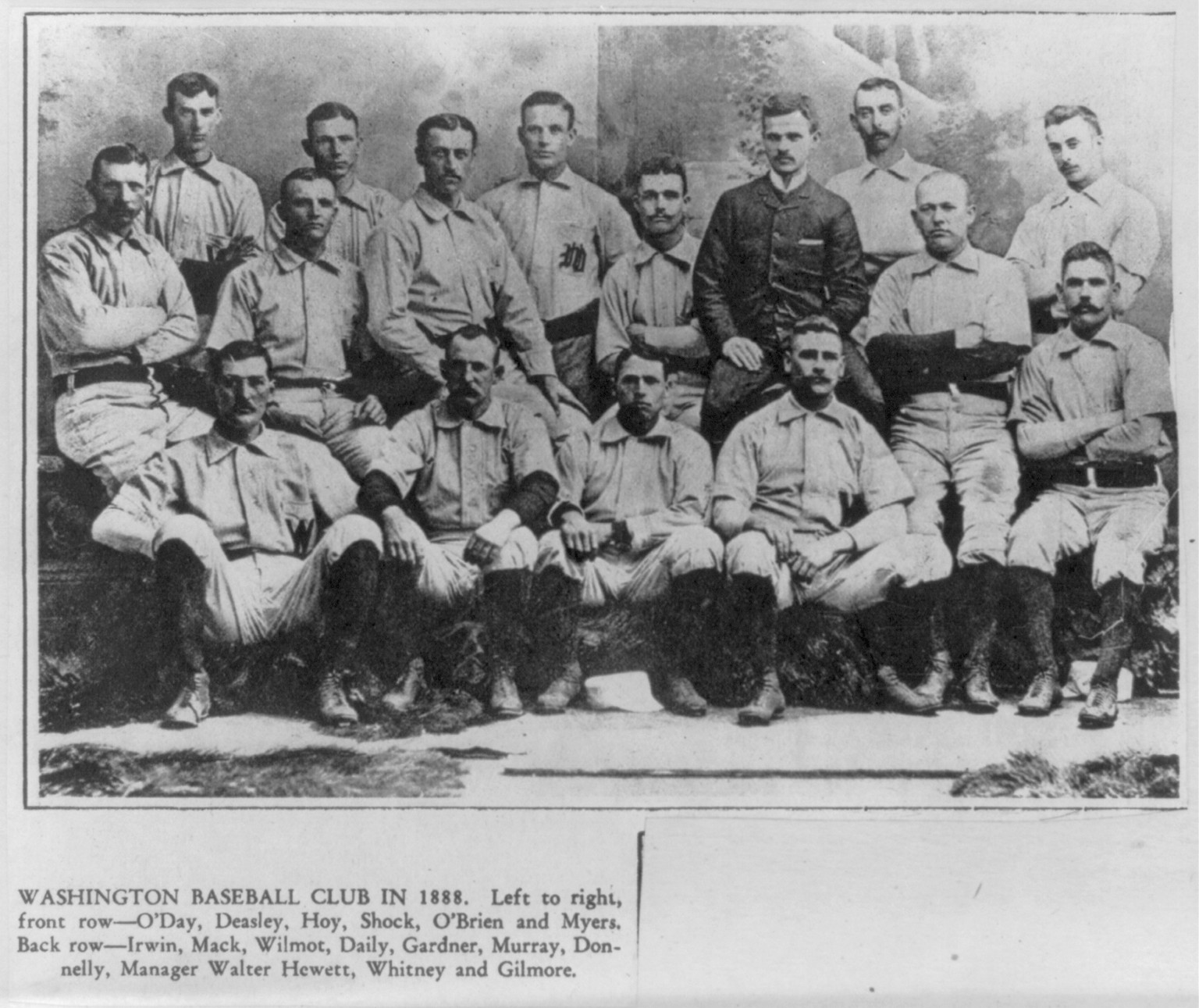 Washington baseball club in 1888, 1888 — historic print