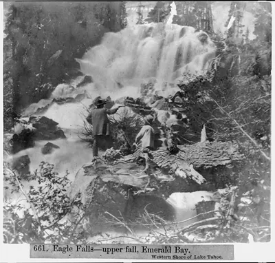 Eagle Falls-- upper fall, Emerald Bay, western shore of Lake Tahoe