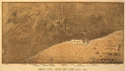 Bird's Eye View of Chicago, 1892