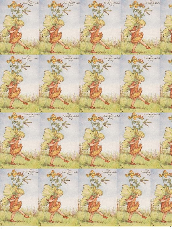 Bird's Foot Trefoil Fairy repeating pattern — historic image