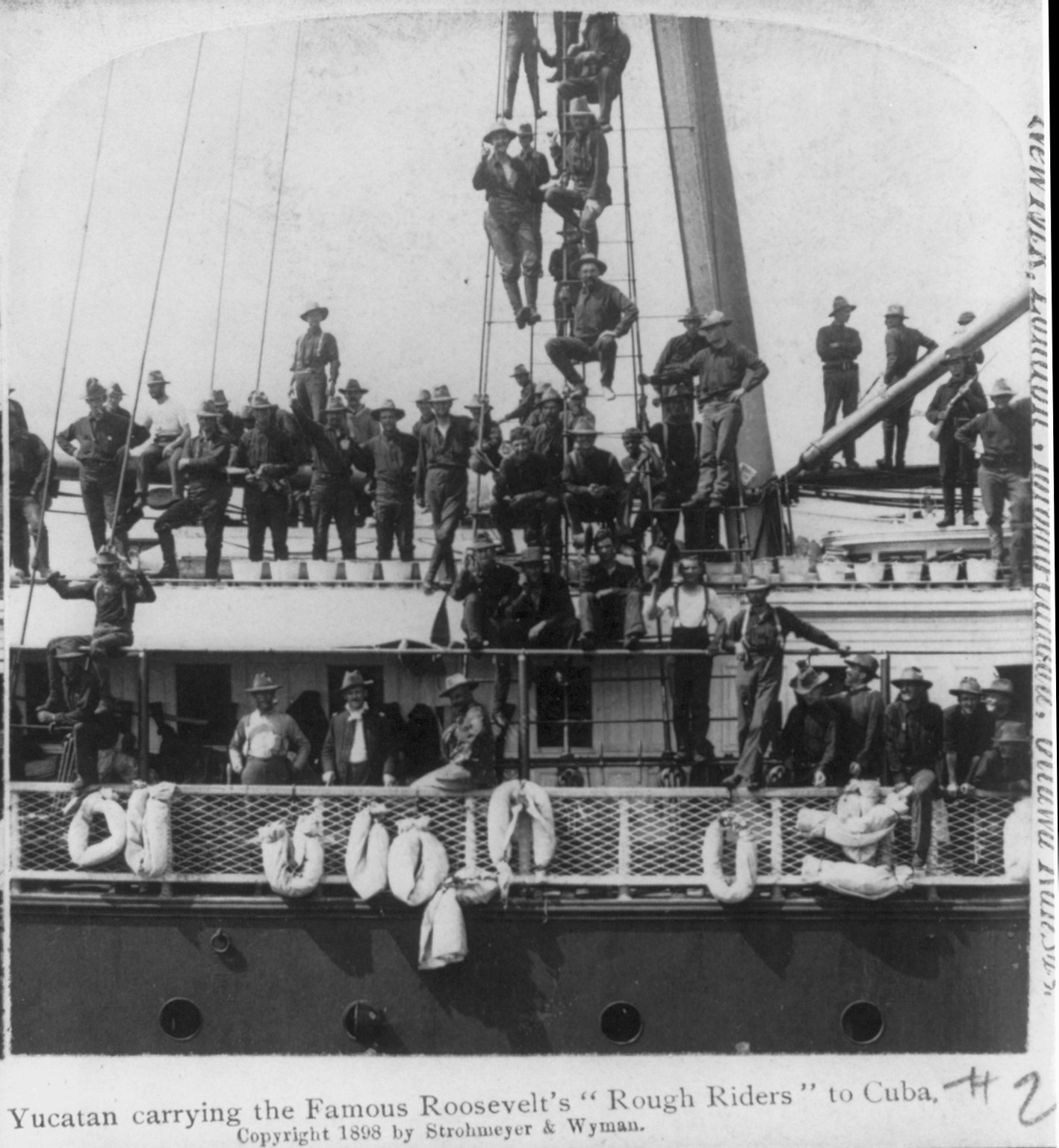 The YUCATAN carrying the famous Roosevelt's Rough Riders" to Cuba", c1898. — historic photograph
