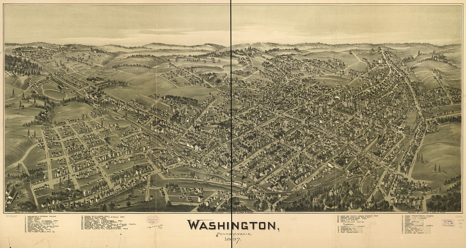 Washington, Pennsylvania, 1897, 1897 — antique map