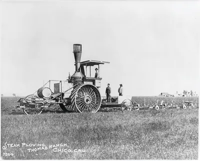 Steam plowing, Thomas Ranch, Chico, Cal.