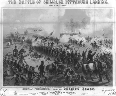 The Battle of Shiloh, or Pittsburg Landing, April 6th & 7th, 1862 / J.H. Bufford's lith., Boston.