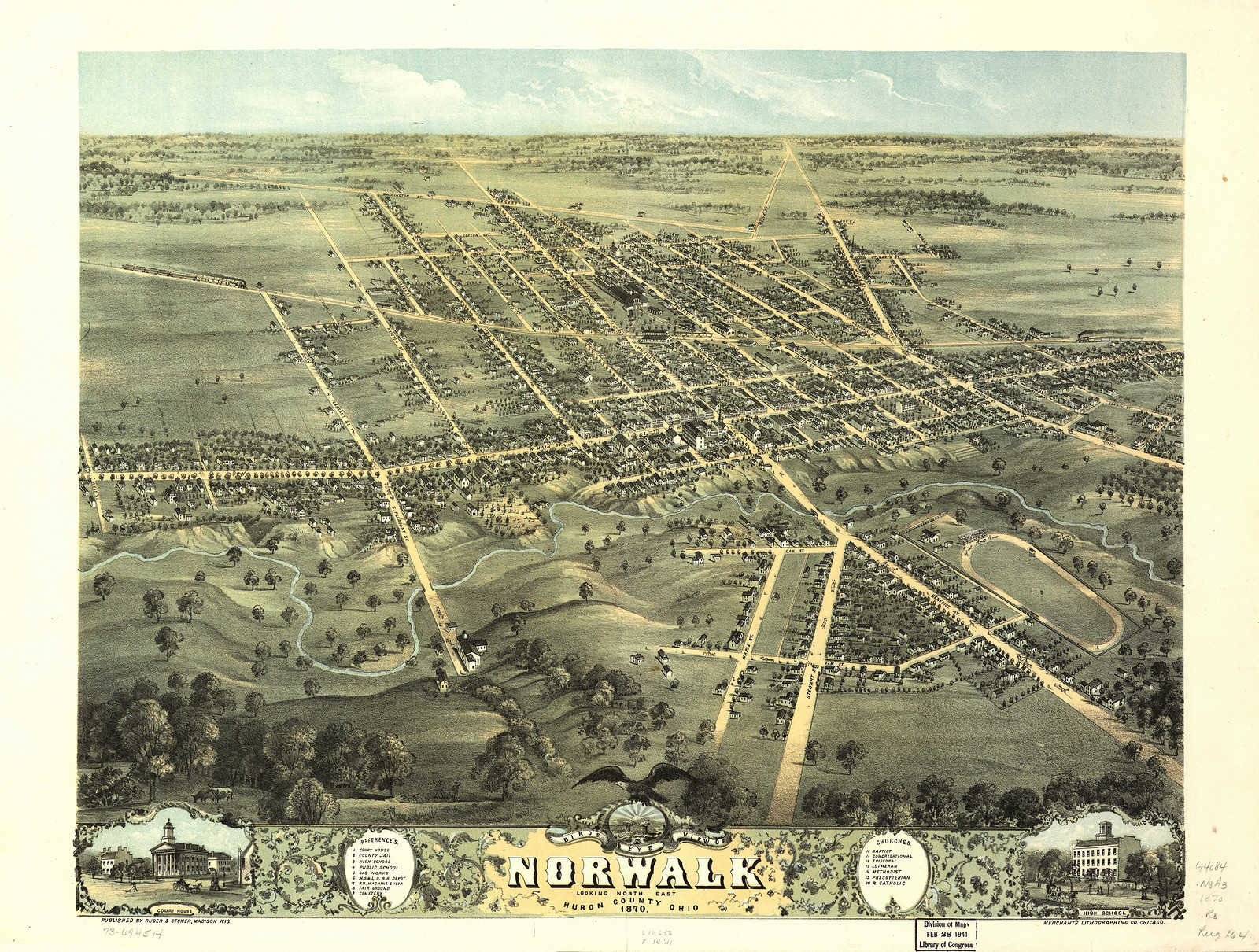 Norwalk, Ohio, 1870, 1870 — antique map