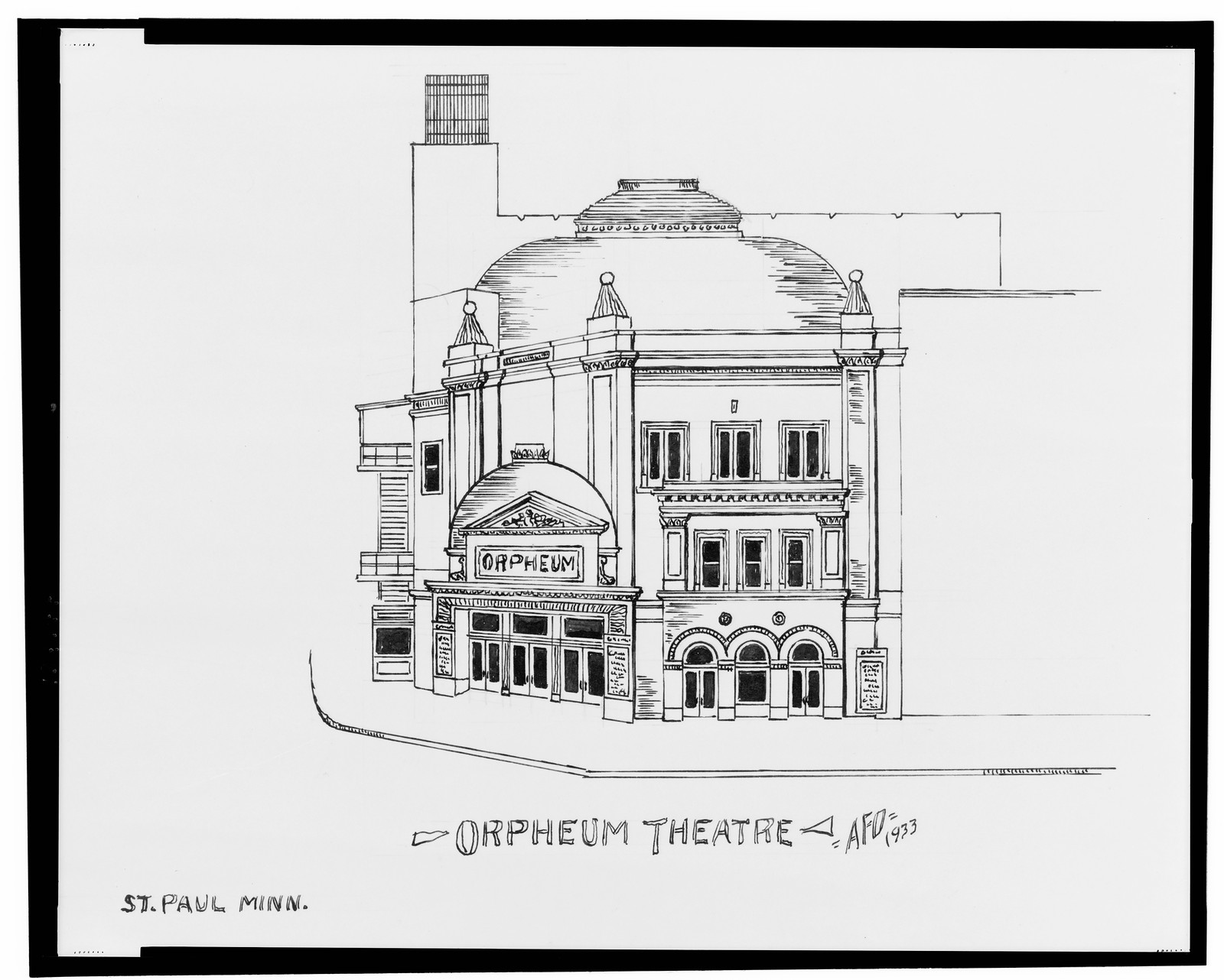 [Orpheum Theatre, St. Paul, Minnesota] / AFD 1933., And Engineering (ADE) Drawings — vintage poster